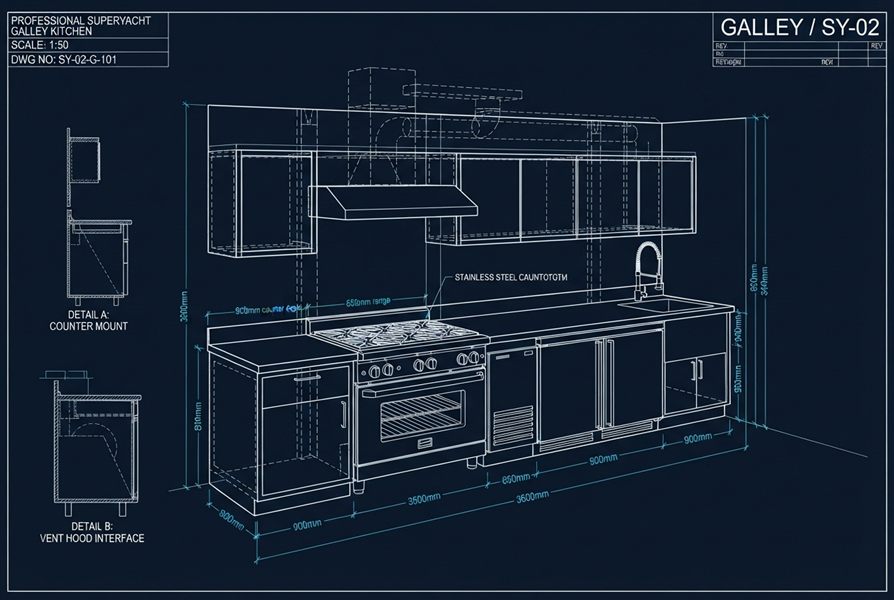 Marine engineering technical resources — galley system design and laundry specification guides
